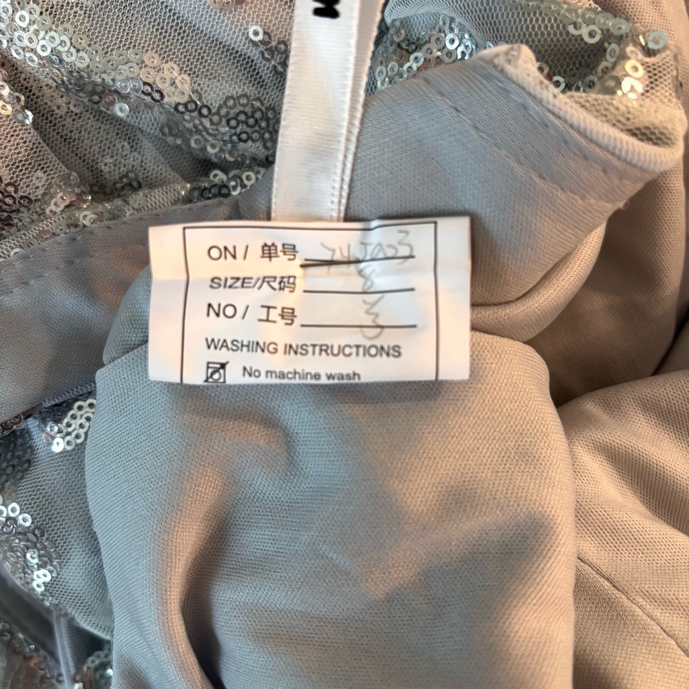 NEW Silver Sequin Dress, Gray Dress, Prom Dress, Silver Dress, NWOT, Size 8 - Picture 8 of 10
